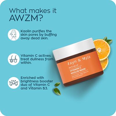 Zayn & Myza Vitamin C Kaolin Face Mask 50 gm - Masks & Peels