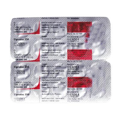 Ciprodac 250mg Tablet 10'S - Bacterial Infections-Qui