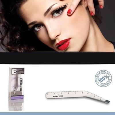 Basicare 5001 SIGNATURE BROW GAUGER SLANT TWEEZERS WITH POUCH 1's - Tweezers