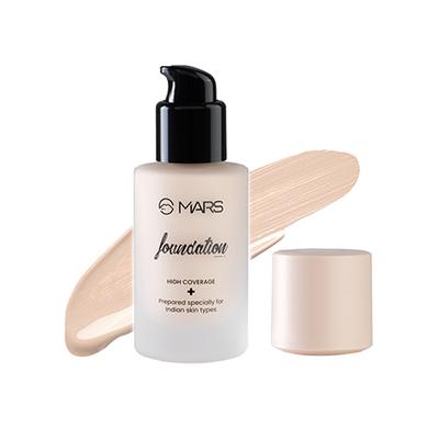 Mars Foundation with High Coverage Liquid Formula - 01 40 ml - Foundation