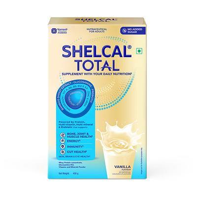 SHELCAL TOTAL NO ADDED SUGAR VANILLA FLAVOUR Powder 400g - Multi-Vitamins
