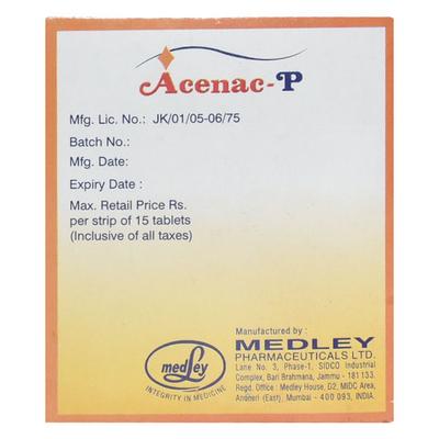 ACENAC P Tablet 15's - Pain relief-Ano