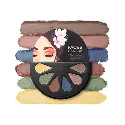 Faces Canada 6 In 1 Eyeshadow Palette Olive Butter & Macadamia Oil- Party Animal 04, 6gm - Eye Shadow Palettes