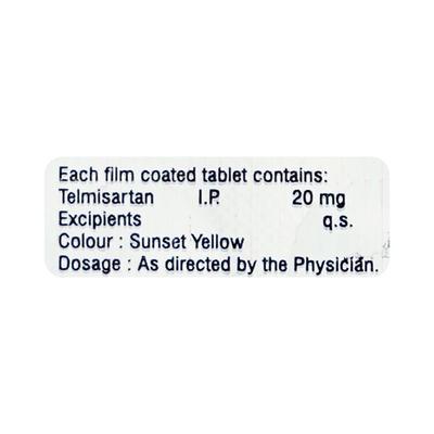 TELMISIM 20mg Tablet 10's - Hypertension-Ang