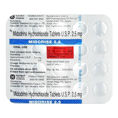 MIDORISE 2.5 Tablet 20's - Hypotension-Vas