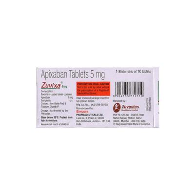 ZUVIXA 5 Tablet 10's - Blood Clot-Ant
