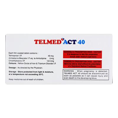 Telmed Act 40mg Tablet 10'S - Hypertension-Ana