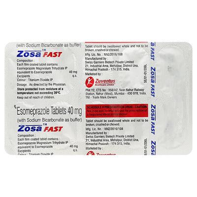 ZOSA FAST Tablet 10's - Ulcer/Reflux/Flatulence-Aaa