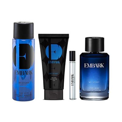 Gift Set - 4pc My Story for Him (10ml EDP + 100 ml EDP+150ml Deo +100ml Shower Gel) 360 ml - Deodorants/Roll-Ons