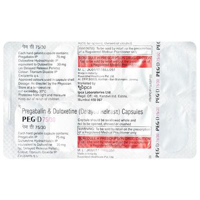 PEG D 75/30 Capsule 10's - Neuropathic Pain-Dru