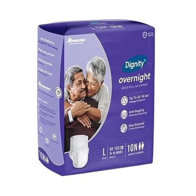 Dignity Overnight Pull Ups Adult Diapers (L - XL) (34 - 59 Inch) 10's - Adult Diapers & Pads