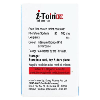I TOIN 100 Tablet 100's - Epilepsy/Convulsion-Ant