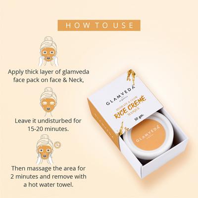 Glamveda Rice Water Hydrate and Glow Cream Mask 40 gm - Masks & Peels