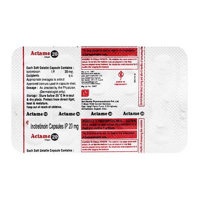 ACTAME 20 Softgel 10's - Acne-Acn