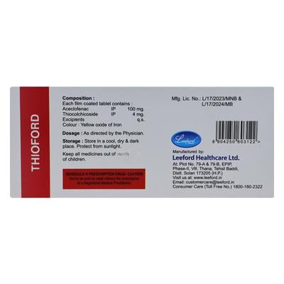 Thioford Tablet 10's - Muscle Cramps/Spasticity-Mus