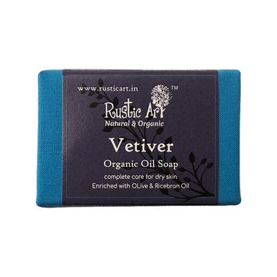 Rustic Art Organic Handmade Vetiver Soap 100 gm - Soaps