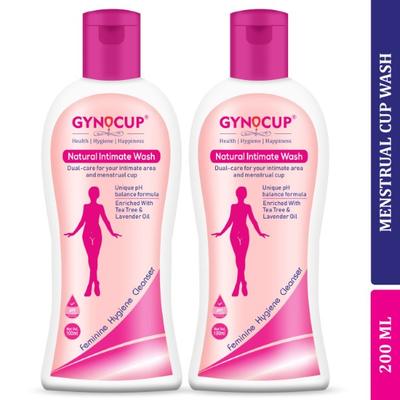 Gynocup Natural Menstrual Cup Wash Liquid (Pack of 2 x 100 ml) - Intimate Care