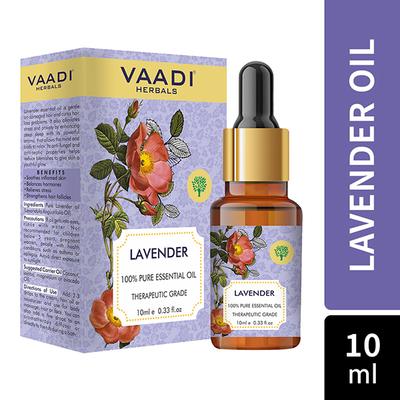 Vaadi Herbals Lavender Essential Oil - Prevents Hairfall, Relieves Stress, Soothes Skin - 100% Pure Therapeutic Grade 10 ml - Essential Oils