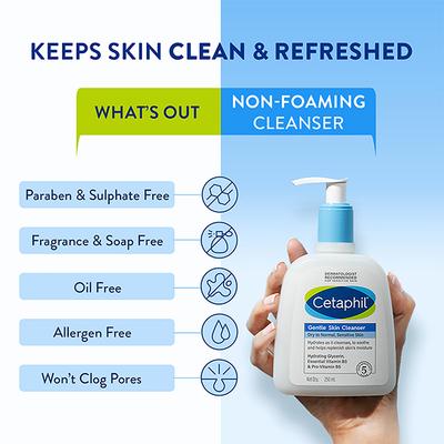 Cetaphil Gentle Skin Cleanser For Dry to Normal - Sensitive Skin 250 ml - Face Wash & Cleansers