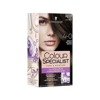 Schwarzkopf Colour Specialist At Home Permanent Hair Colour - 4.0 Medium Natural Brown 165 ml - Crème