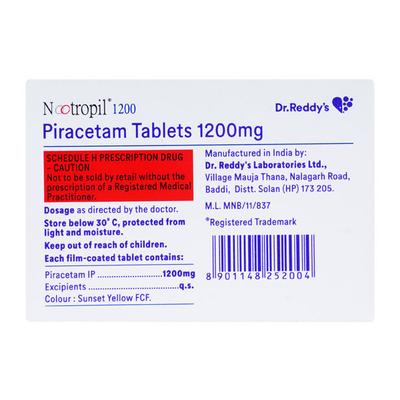 Nootropil 1200 Tablet 10'S - Nootropics And Neurotrophics