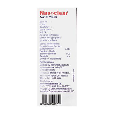 NASOCLEAR NASAL WASH (20X5G) Kit 1's - Nasal Congestion-Nas