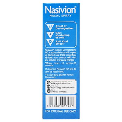 Nasivion Adult Classic Nasal Spray 10ml - Nasal Congestion-Nas