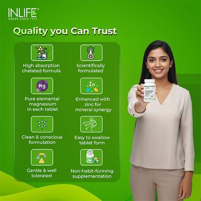 INLIFE Magnesium Glycinate with Zinc 2000 mg Tablets 60's - Calcium And Minerals