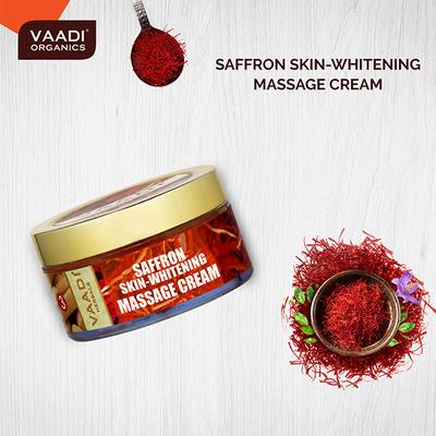 Saffron Skin-Whitening Massage Cream - Basil Oil & Shea Butter 50 gm - Creams/Oils/Lotions
