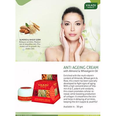 Anti-Ageing Cream - Almond, Wheatgerm Oil & Rose 30 gm - Creams/Oils/Lotions