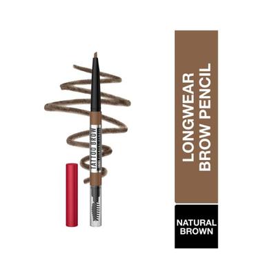 Maybelline New York Tattoo Brow 36 Hr Brow Pencil Natural Brown m Waterproof Eyebrow Pencil with Precision Tip 0.25 gm - Eyebrow Pencils & Enhancers