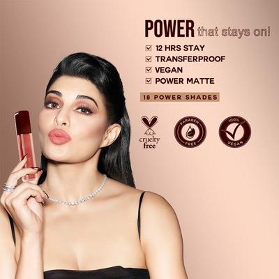 Colorbar Powerkiss Vegan Matte Lipcolor Transferproof Long-Lasting Hydrating Catsuit - 015 5ml - Liquid Lipsticks