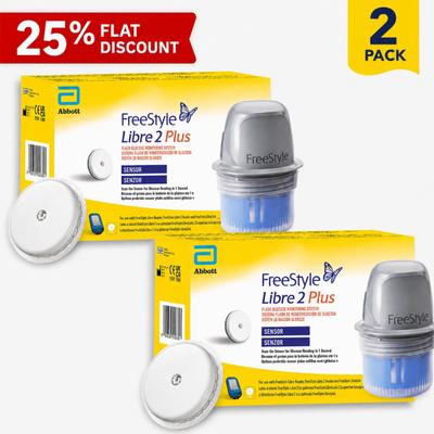 FreeStyle Libre 2 Plus Continous Glucose Monitoring System Sensor Device (Pack of 2) - Continous Glucose Monitoring Sensors