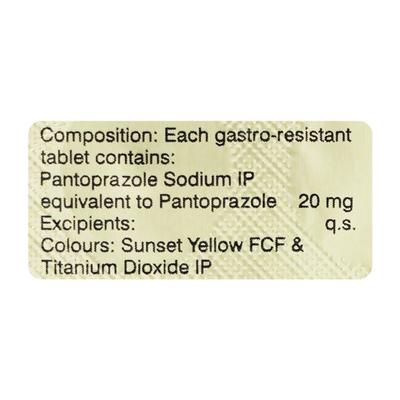 Pantop 20mg Tablet 10'S - Ulcer/Reflux/Flatulence-Aaa