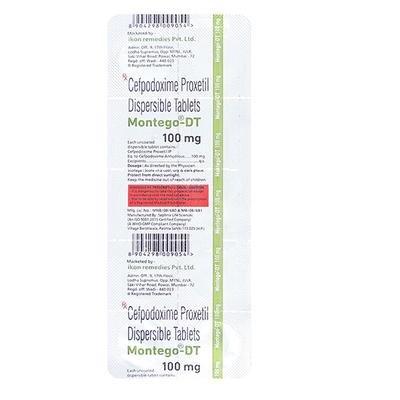 MONTEGO DT 100mg Tablet 10's - Bacterial Infections-Cep