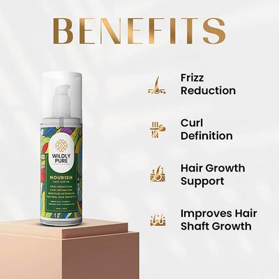 Wildly Pure Nourish Natural Hair Serum for Dry, Frizzy & Curly Hair Rich in Omega 3,9 & 6 100 ml - Hair Serums