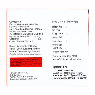 EXARIO CEF Tablet 6's - Bacterial Infections-Cep