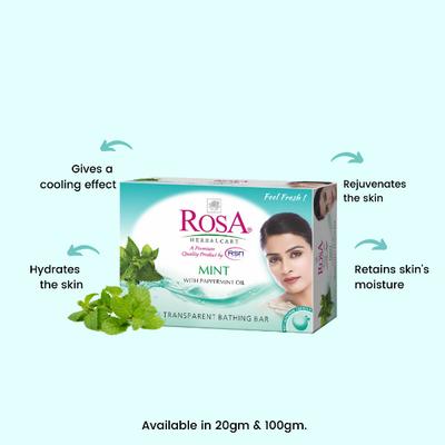 Rosa Transparent Bathing Bar (Pack Of 4) (Buy 3 & Get 1 free) - Soaps
