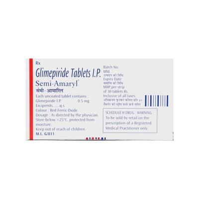 Semi Amaryl 0.5mg Tablet 30'S - Diabetes-Ant