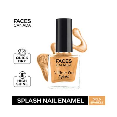 Facescanada Ultime Pro Splash Nail Enamel Gold Sparkle 121 8 ml - Nail Polish