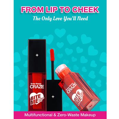 Swiss Beauty Craze Bite Me Liquid Hydrating Tint with Dewy Finish 4-Love Bite 4 ml - Lip Stains & Tints