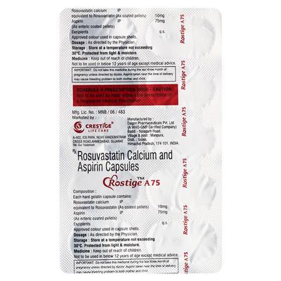 ROSTIGE A 75 Capsule 10's - High Cholesterol-Dys