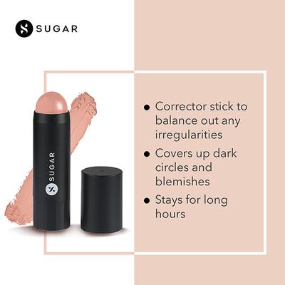 SUGAR Cosmetics Face Fwd Corrector Stick - 01 Peach Precedent (Peach) 9 gm - Concealer
