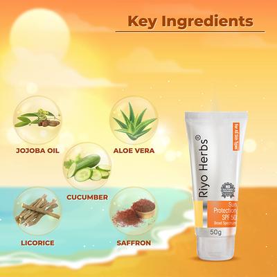 Riyo Herbs Sunscreen SPF 50 Broad Spectrum Cream 50 gm - Body Sunscreen