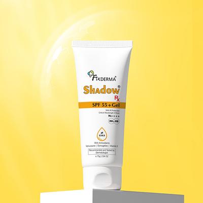 Fixderma Shadow RX Sunscreen SPF 55+ Gel Sunscreen For Oily Skin 75 gm - Body Sunscreen