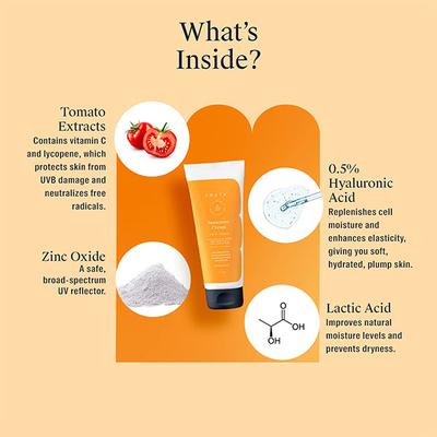 Arata Sunscreen Cream, Matte Finish, for UVA and UVB Protection SPF 50+ and PA+++ 50ml - Face Sunscreen