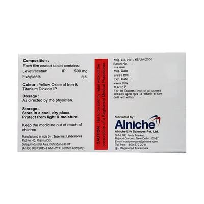 LEVIALFA 500mg Tablet 10's - Epilepsy/Convulsion-Ant