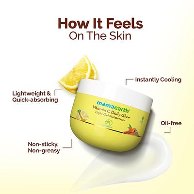 Mamaearth Vitamin C Daily Glow Light Gel Moisturizer with Vit C Turmeric for Skin Brightening 200 gm - Face Moisturizers