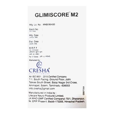 GLIMISCORE M2 Tablet 10's - Diabetes-Ant