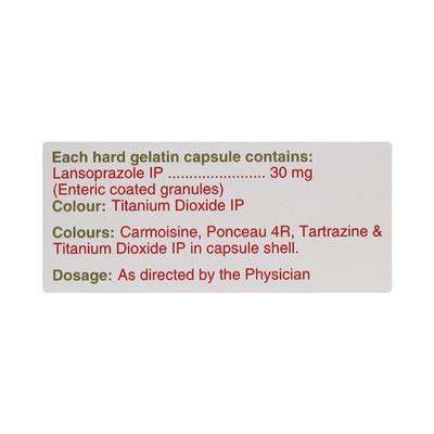 Lanzol 30mg Capsule 10'S - Ulcer/Reflux/Flatulence-Aaa